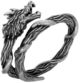 Nirvana pewter dragon adjustable ring