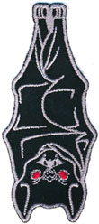 Kreepsville Hanging Bat iron on embroidered cloth patch
