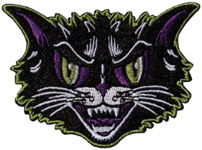 Kreepsville Kattitude head embroidered patch