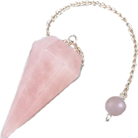 Rose quartz faceted 45 mm pendulum