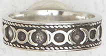 Nirvana pewter triple moon ring