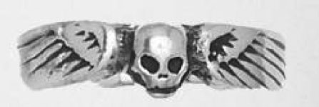 Nirvana pewter winged skull ring