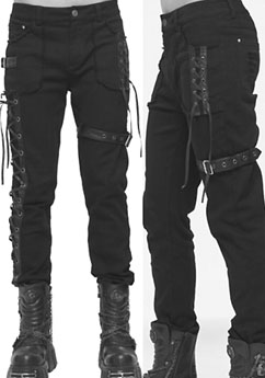 Ipso Facto Men's Gothic, Industrial, Steampunk, Punk, Cosplay Pants