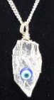 Evil eye with crystal quartz 1 1/4 inch gemstone pendant