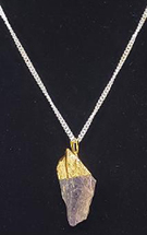 Amethyst 1 inch electroplated pendant