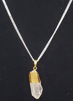 Crystal quartz 1 inch electroplated pendant