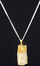 Selenite 1 inch electroplated pendant