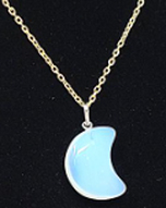 Crescent moon opalite gemstone pendant