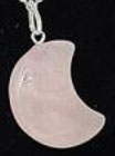 Crescent moon with Rose quartz pendant