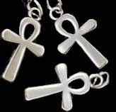 Tiny 1 inch silver ankh necklace.