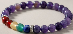 Amethyst chakra stretch bracelet