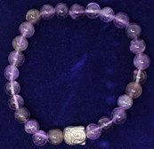 Amethyst stretch bracelet with buddha bead
