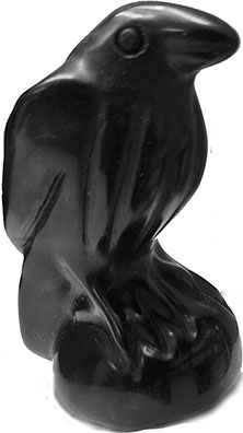 Obsidian raven skull matte finish2 inch