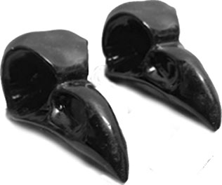 Obsidian raven skull 1 inch