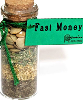 Fast luck spell bottle necklace