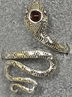 Nirvana sterling silver snake with stone ring