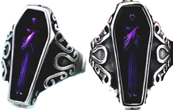 Gemco Hub purple vampire coffin ring