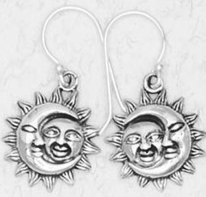 Nirvana sterling silver sun moon earrings