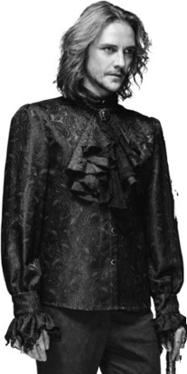 Devil Fashion palace style mens gothic shirt with removeable tie