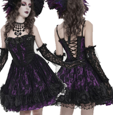 Dark in Love black purple gothic lace corset dress