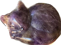 Amethyst sleeping cat 1 1/4 inch