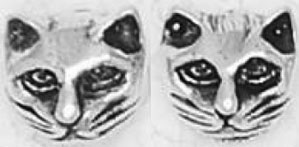 Nirvana sterling silver cat face earrings