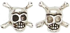 SSterling silver skull crossbones earrings