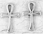 Nirvana sterling silver ankh ear studs