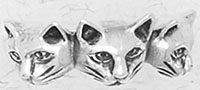 Nirvana sterling silver cats ring
