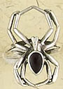 Nirvana sterling silver black widow spider ring 