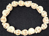 White skull stretch bead bracelet