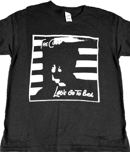 The Cure Let's Go to Bed Westworld white ink on black mens adult tee design