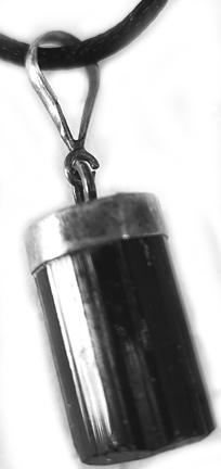 Black tourmaline 3/4 inch necklace