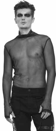 Devil Fashion long sleeve see through mens top