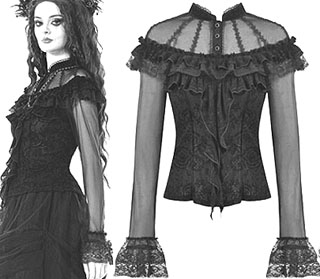 Dark in Love gothic rose sheet court top