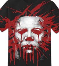 Rock Rebel Michael Meyers head red blood splatter unisex cotton t-shirt