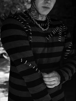 Vampire Freaks Autopsy Stitch striped sweater