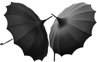 Vampire Freaks midnight black batwing pagoda umbrella