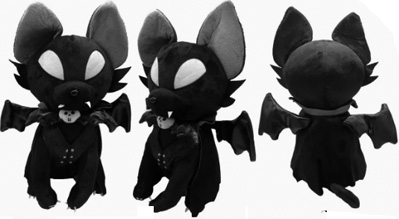 Vampire Freaks black/white Skelekitty plush toy