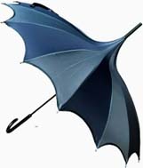 Vampire Freaks batwing black grey striped pagoda umbrella