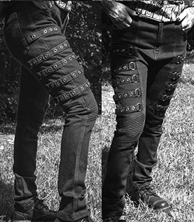 Vampire Freaks Hallowed Ground black twill strap pants