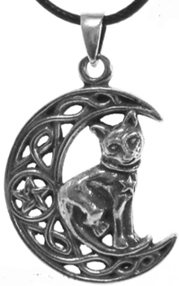 Nirvana pewter pentacle of the cat pendant
