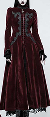 Punk Rave red velvet gothic palace swallow tail long dress