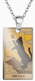 The Fool cat tarot pendant necklace