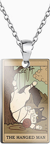 The Hanged man cat tarot pendant necklace
